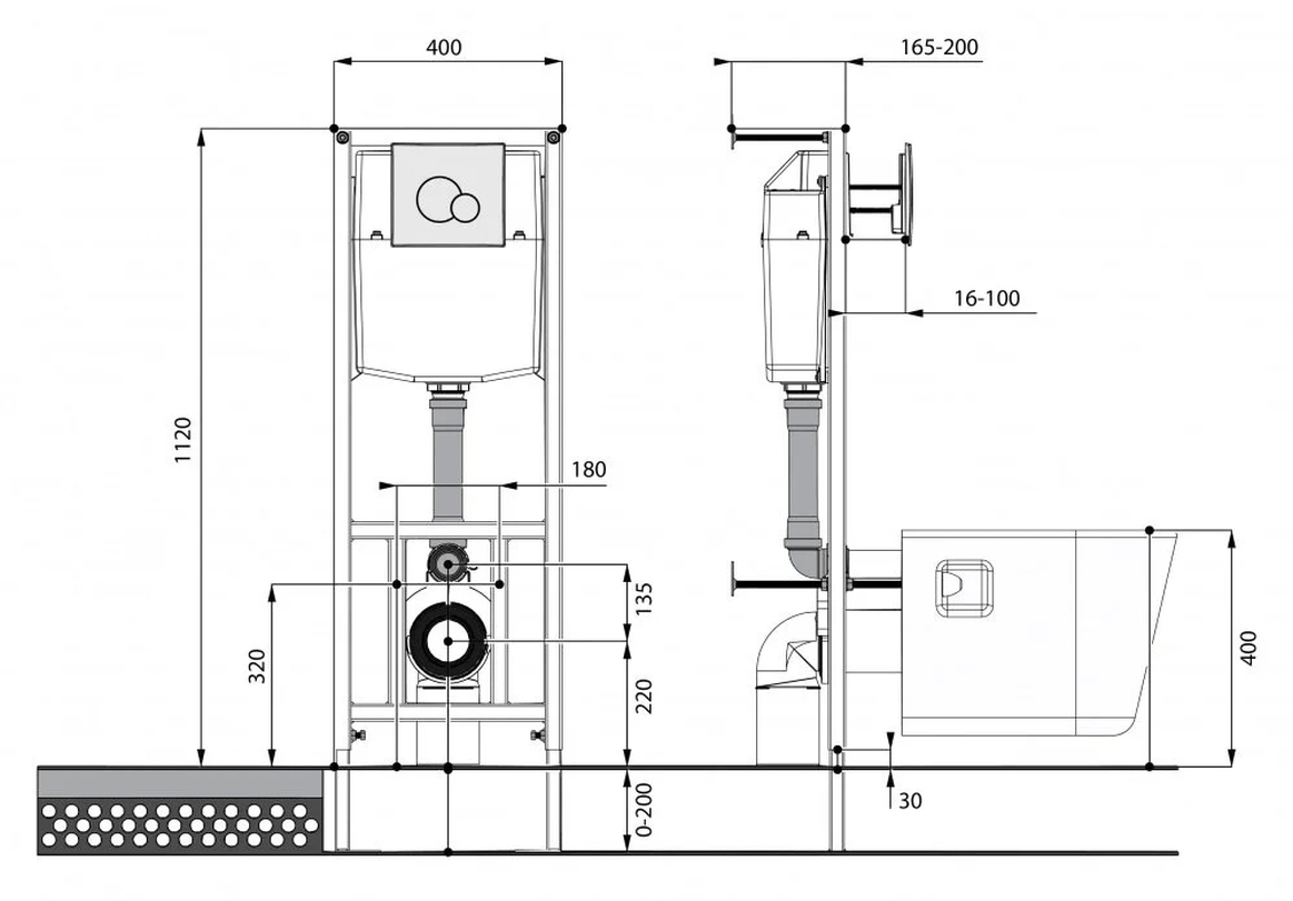 Комплект инсталляция с подвесным унитазом Santek Нео черная матовая панель 1.WH50.1.776