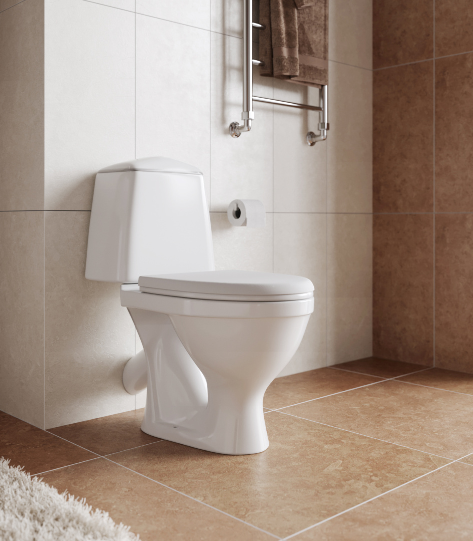 Унитаз-компакт Sanita Соната белый сиденье полипропилен косой выпуск 1.P201.2.S00.00B.F