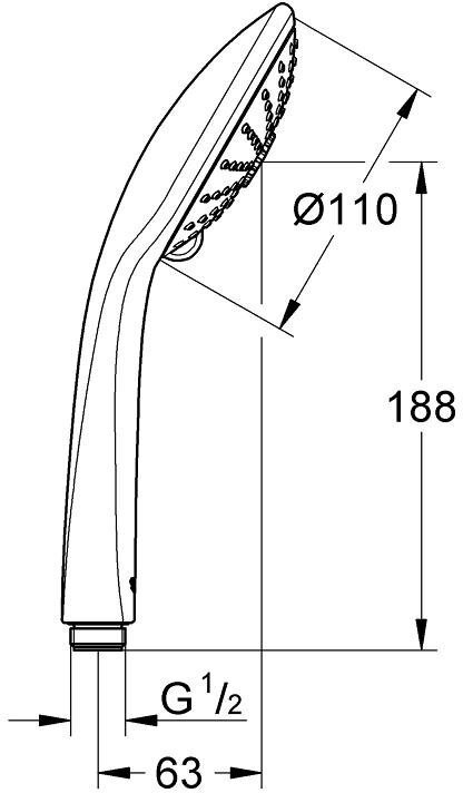 Ручной душ GROHE Euphoria Massage 110 III 3 режима хром 27221000