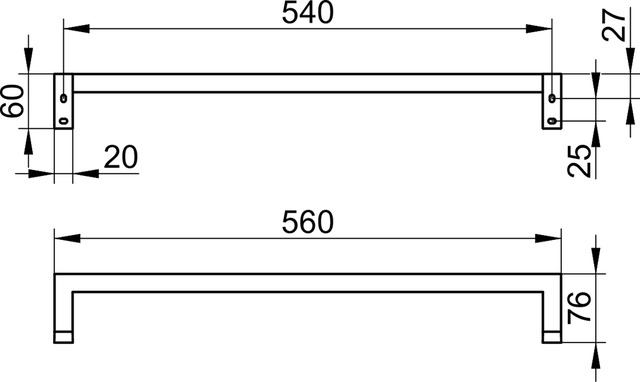 Полотенцедержатель KEUCO EDITION 90 Square 600 мм хром 19101010600