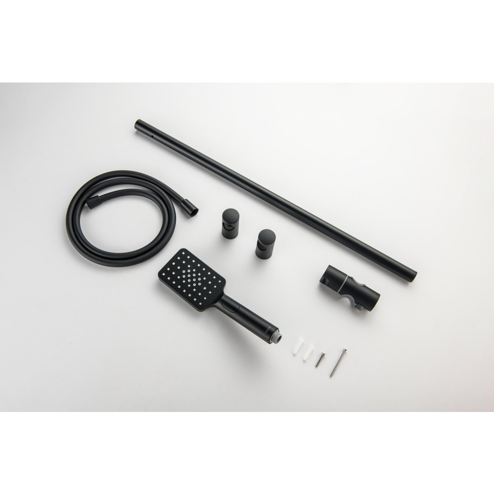 Душевой гарнитур Aquanet Лира 3jet 65 см матовый черный AQ2018MB