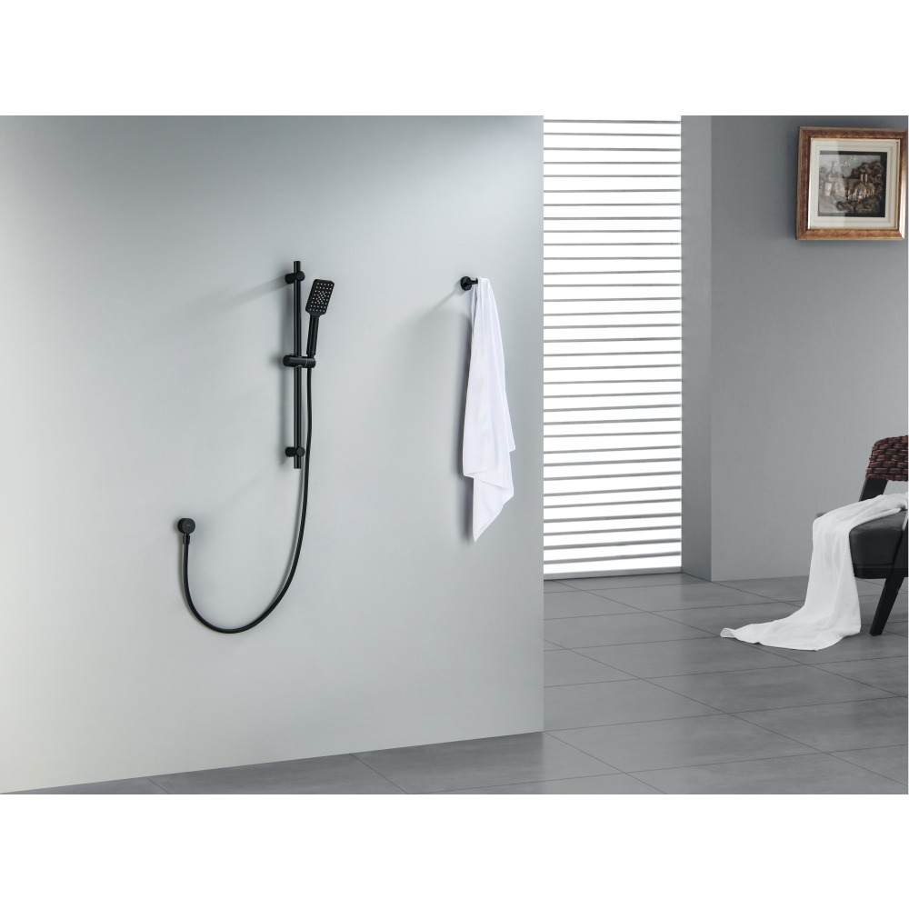 Душевой гарнитур Aquanet Лира 3jet 65 см матовый черный AQ2018MB