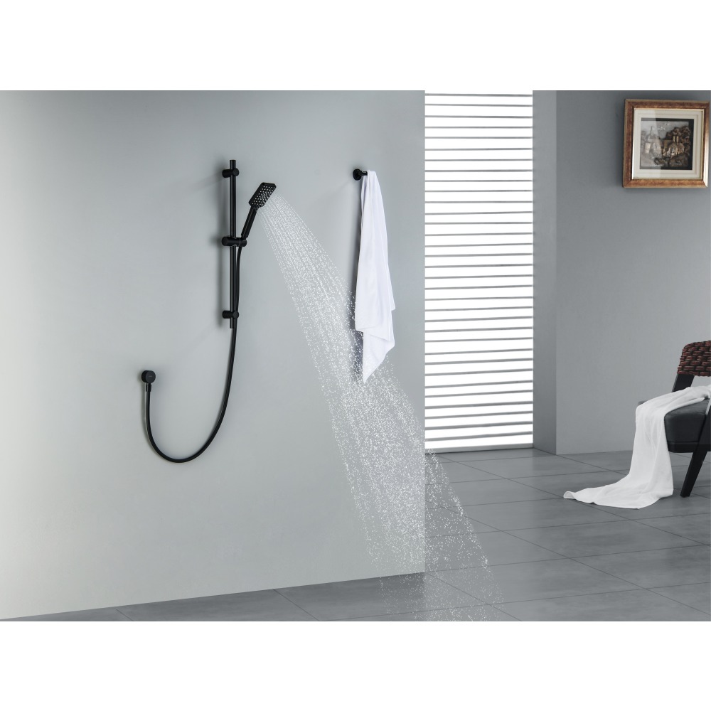 Душевой гарнитур Aquanet Лира 3jet 65 см матовый черный AQ2018MB