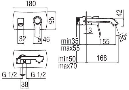 Смеситель для раковины TopZero Sofi внешняя часть SI98198CR