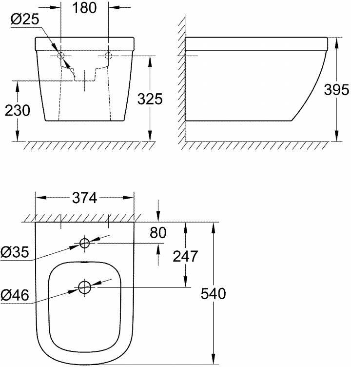 Биде подвесное GROHE Euro Ceramic 39208000