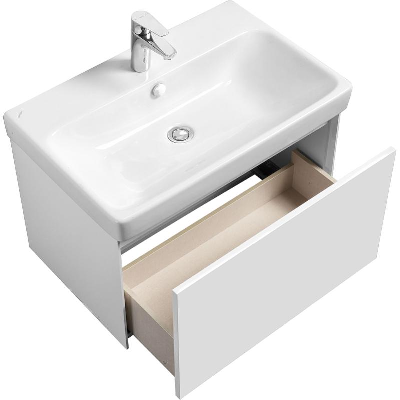 Комплект мебели для ванной Aquaton Асти 70 Белый матовый/глянец с раковиной Адриана 70 1A2630K0AX2B0