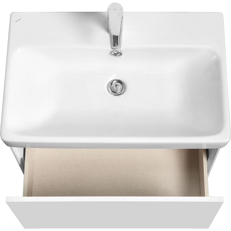 Комплект мебели для ванной Aquaton Асти 70 Белый матовый/глянец с раковиной Адриана 70 1A2630K0AX2B0