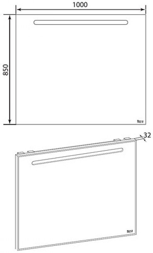 Зеркало Roca Laks 100 см с подсветкой и антизапотеванием ZRU9302809