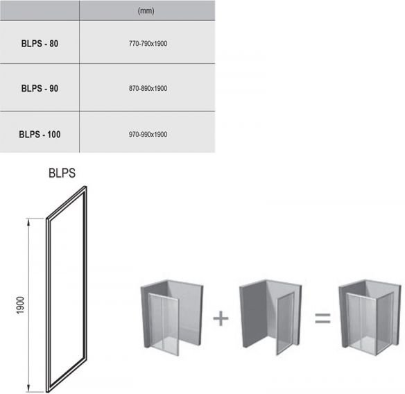Душевая стенка неподвижная RAVAK Blix BLPS-90 блестящий Transparent 9BH70C00Z1
