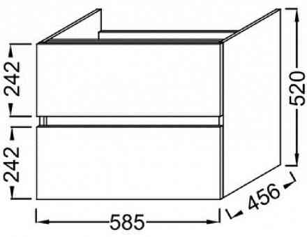 Тумба под раковину Jacob Delafon Tolbiac 60 см 2 ящика дуб давос натуральный EB2381-E75