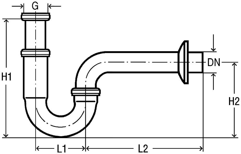 Сифон для раковины Viega трубный 1 1/4 x 32 мм хром 305611