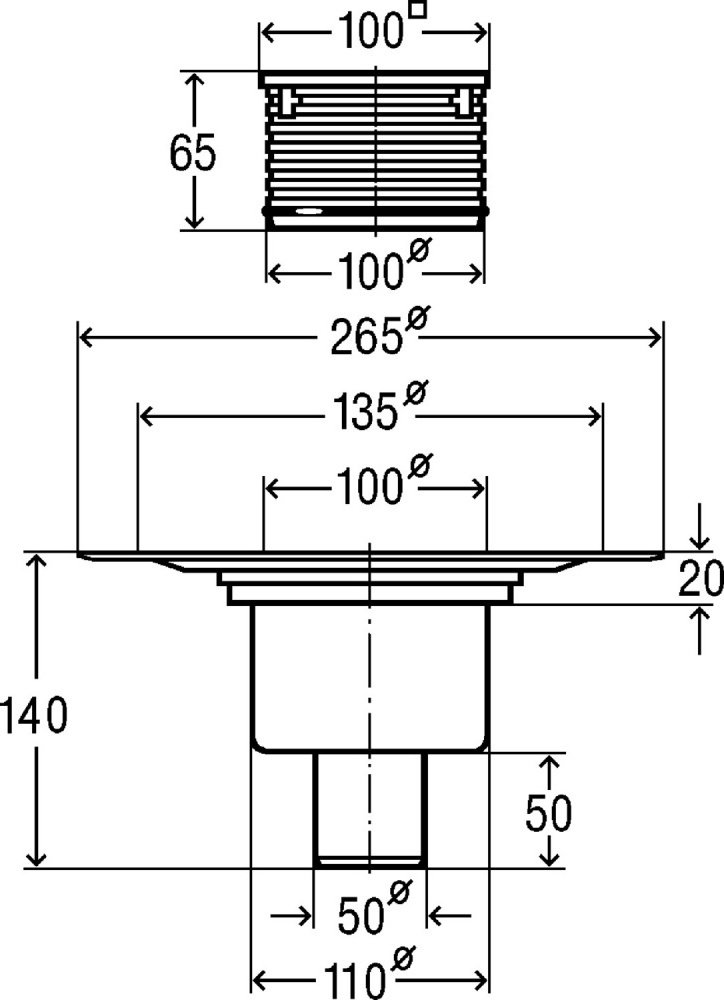 Трап для душа Viega Advantix 100х100 мм вертикальный отвод 556914