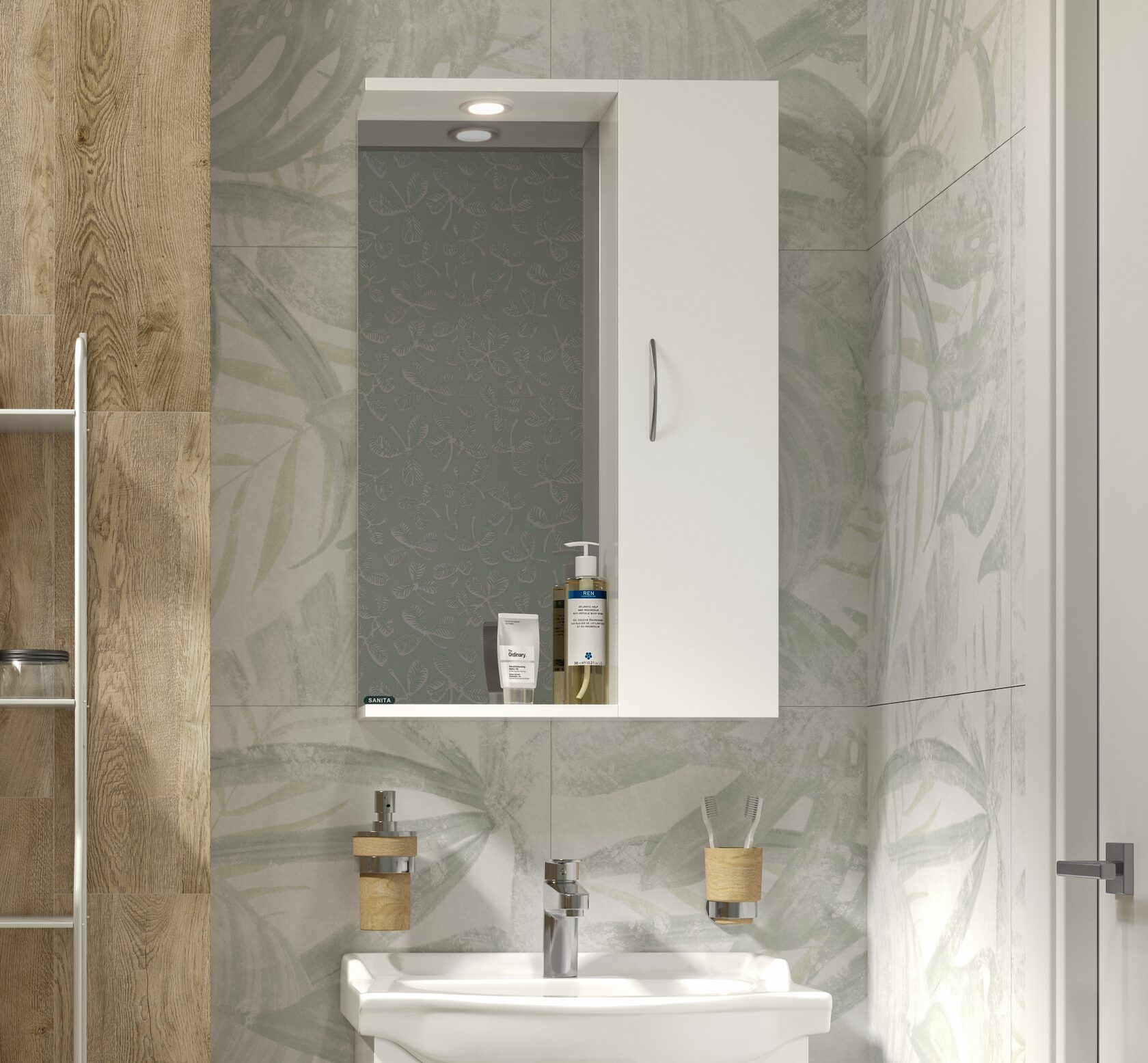 Зеркало Идеал Идеал-01 520х820х176 мм белое IDLSAMR56019W1