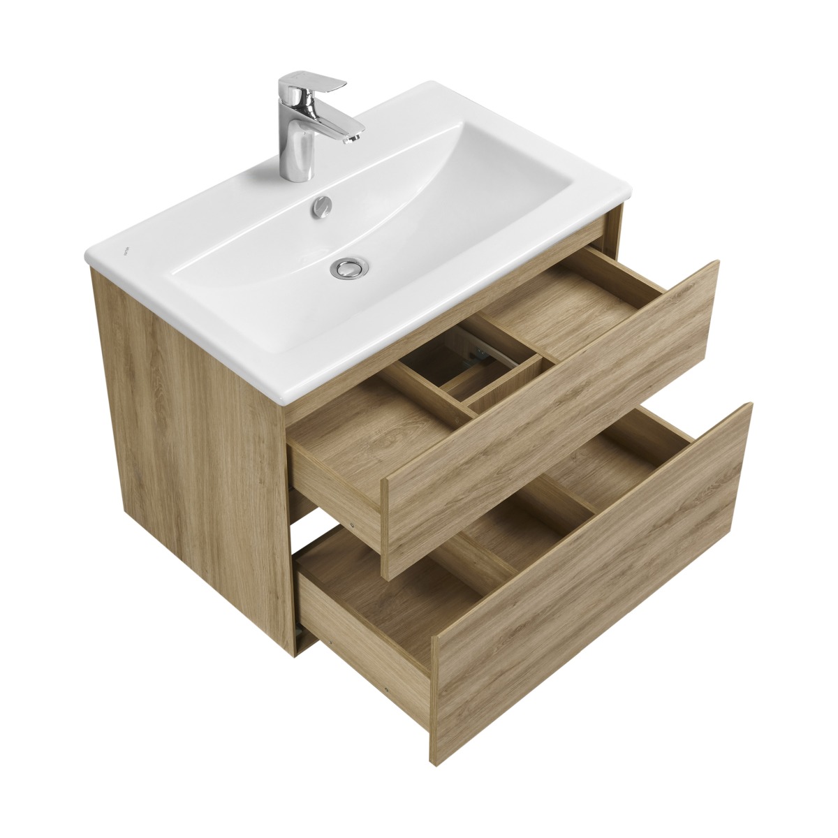 Комплект тумба-умывальник Aquaton Либерти 75 Дуб Эльвезия и раковина Элина 75 1A2795K0LYC70