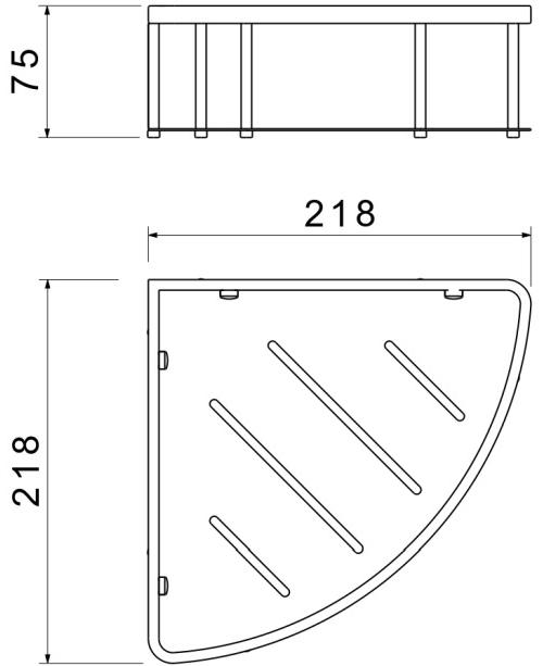 Полка угловая Aquanet AQ4926MB матовый черный AQ4926MB