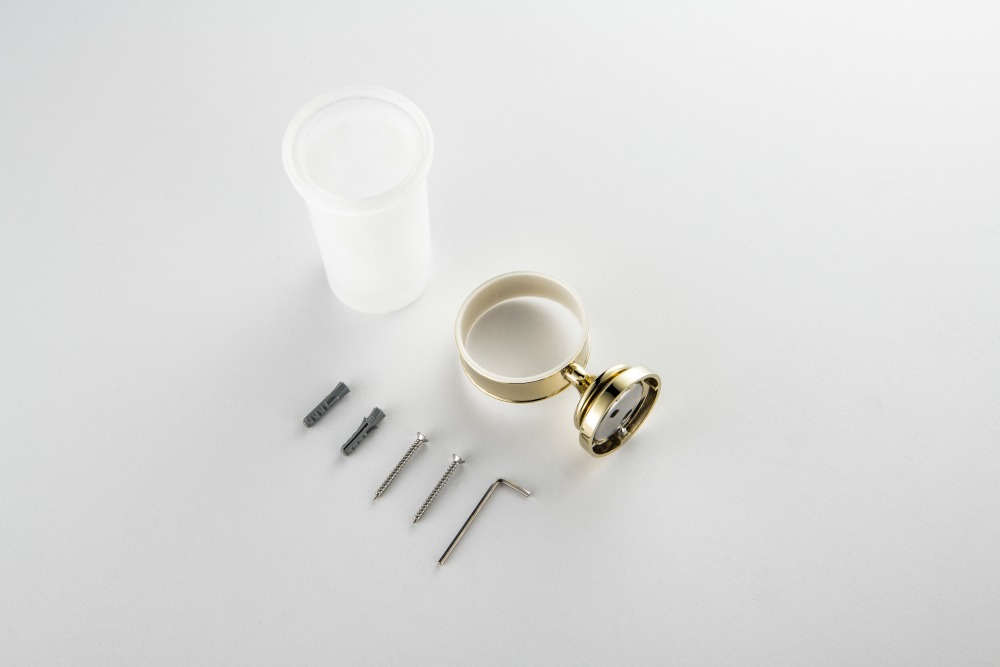 Стакан с держателем Aquanet Классик полированное золото AQ4527PG