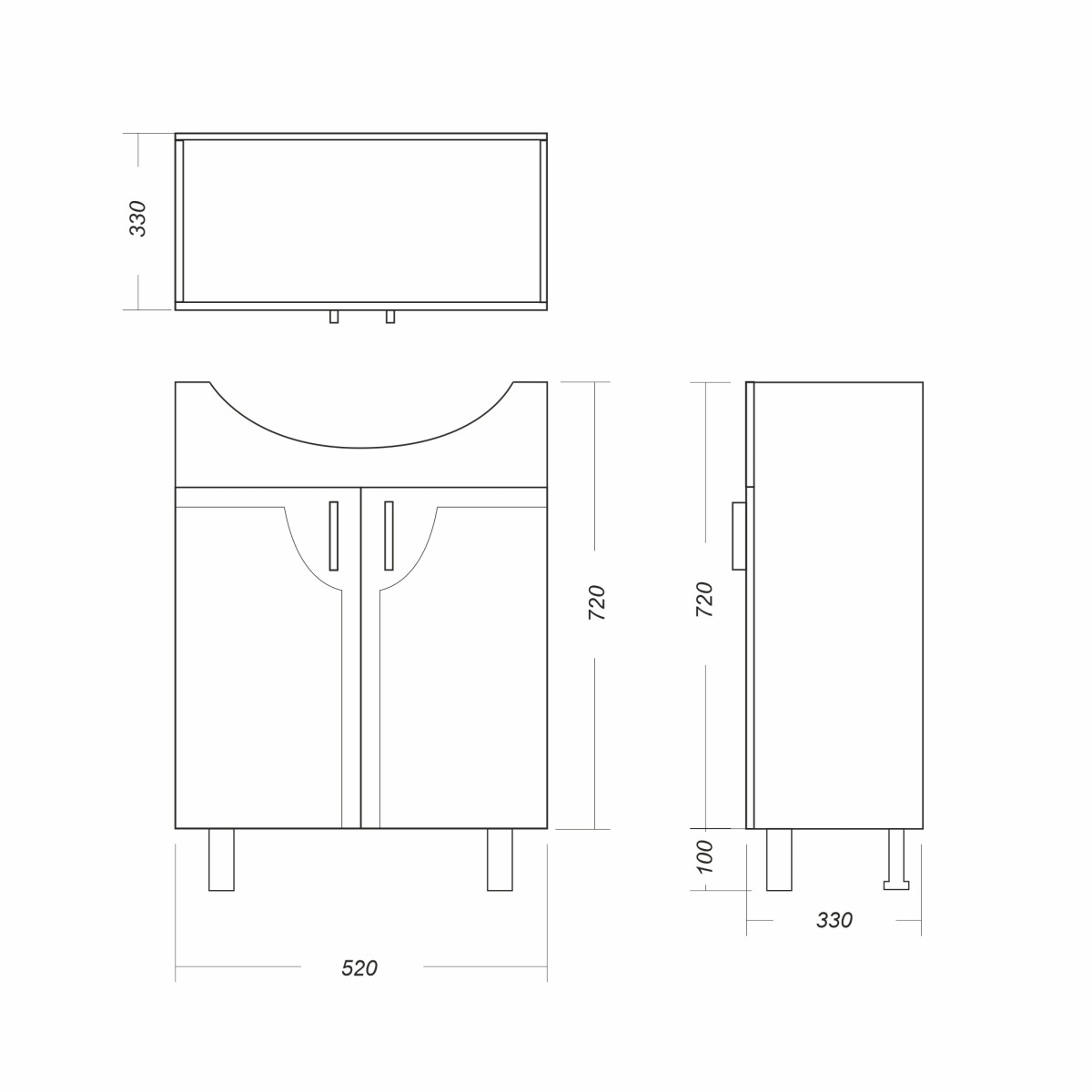 Тумба напольная Sanita Luxe Идеал 520х820х330 мм белая IDLSACW56013F1