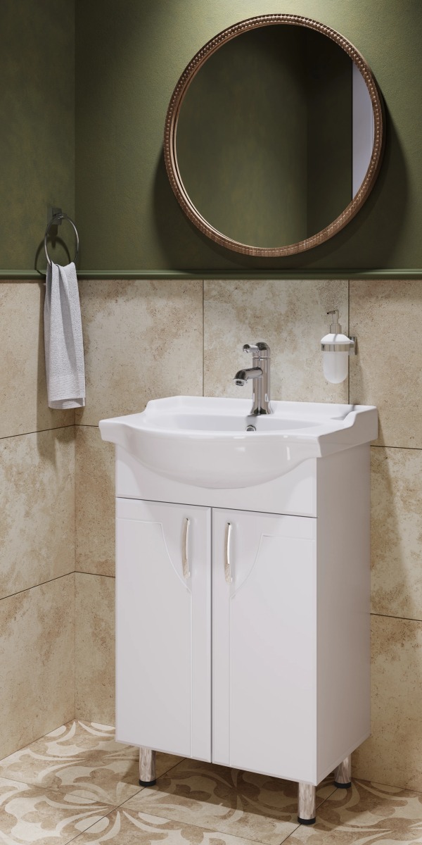 Тумба напольная Sanita Luxe Идеал 520х820х330 мм белая IDLSACW56013F1