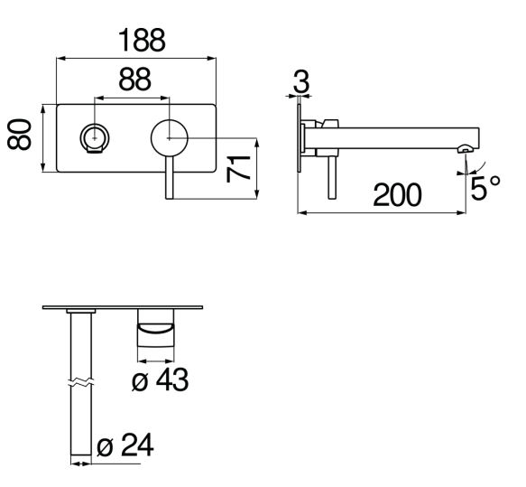 Смеситель для раковины Nobili LIVE внешняя часть хром LV00498/1CR