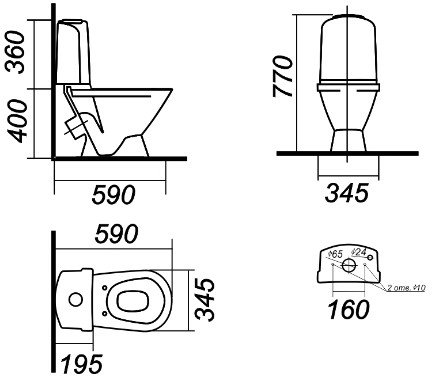 Унитаз-компакт VitrA Classic Comfort Белый WC.CC/Classic/2-DM/WHT.G/S1