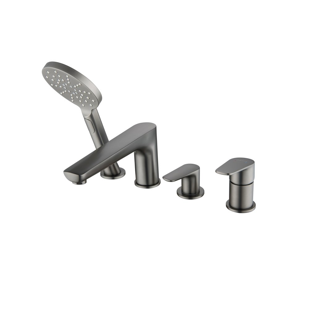 Смеситель на борт ванны Aquanet Бетта на 4 отверстия оружейная сталь AQ1148BGM