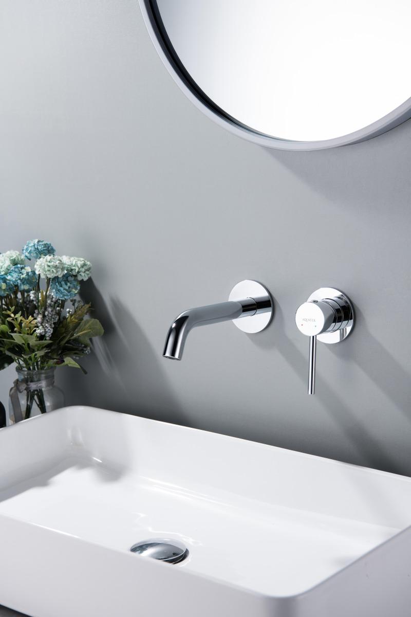 Смеситель для раковины Aquanet Европа AQ1313CR настенный скрытого монтажа хром AQ1313CR