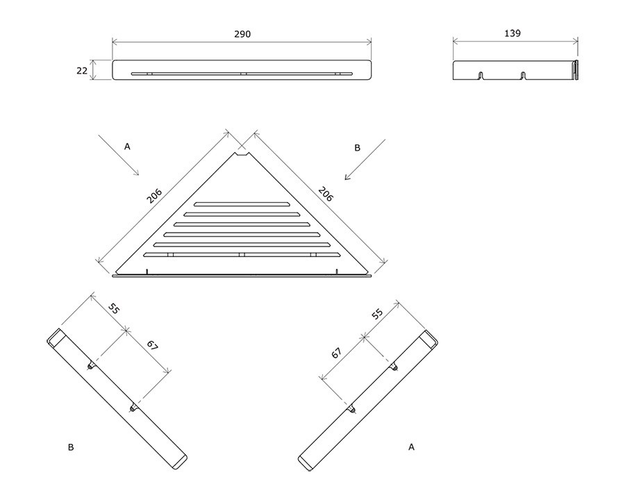 Полка угловая Ravak SLIM C черный/хром X07P576