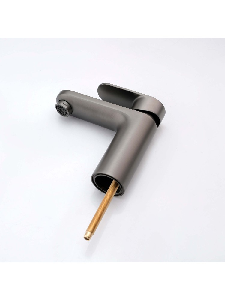 Смеситель для раковины Aquanet Ника с гигиеническим душем оружейная сталь AQ1812BGM