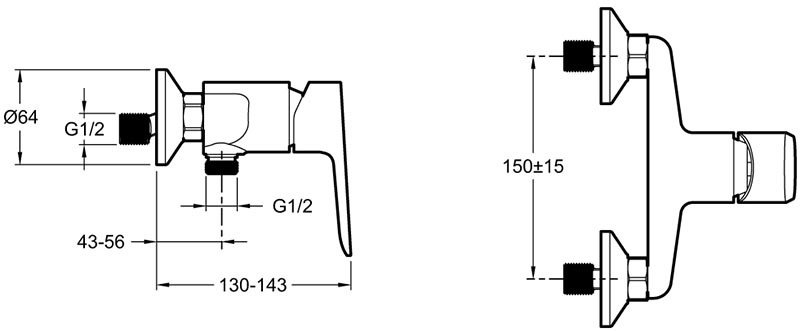 Смеситель для душа Jacob Delafon Oscar матовый черный E29843-BL