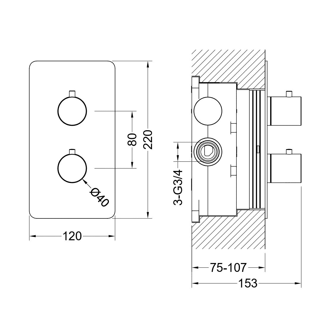 Смеситель для душа термостатический Aquanet Европа скрытого монтажа оружейная сталь AQ1391BGM