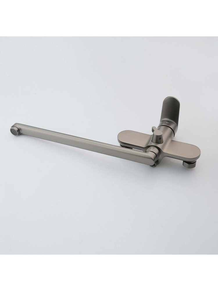 Смеситель для ванны с длинным изливом Aquanet Ника оружейная сталь AQ1842BGM