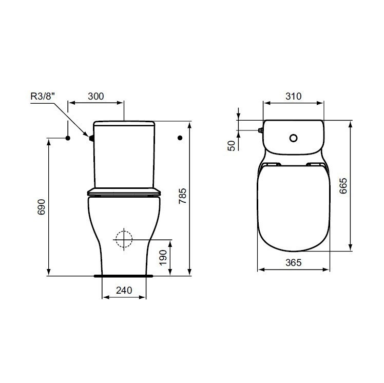Бачок для унитаза Ideal Standard TESI нижняя подводка 4.5/3 л T356801