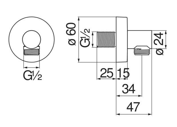 Шланговое подсоединение Paffoni хром AD150/12CR