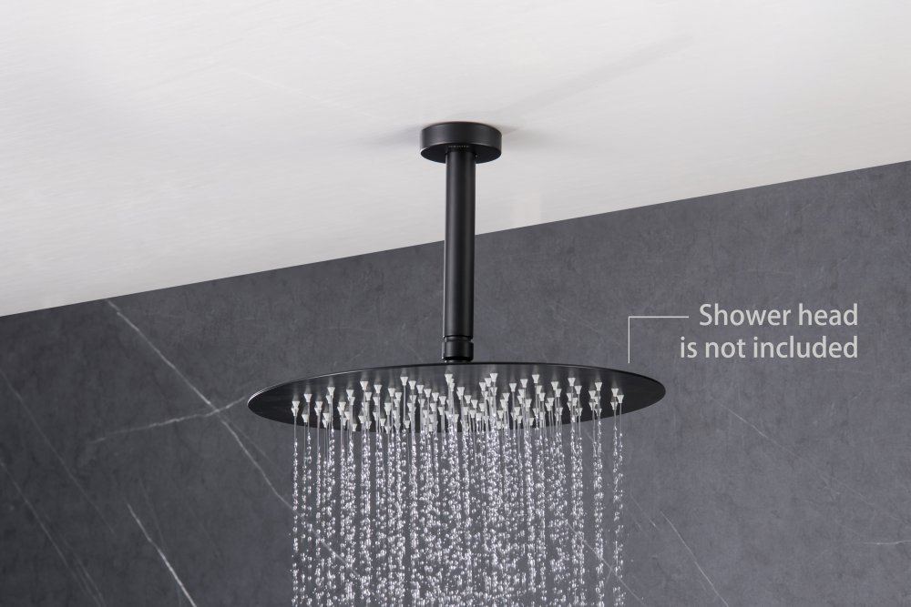 Держатель верхнего душа потолочный Aquanet 150 мм матовый черный AQ2171MB