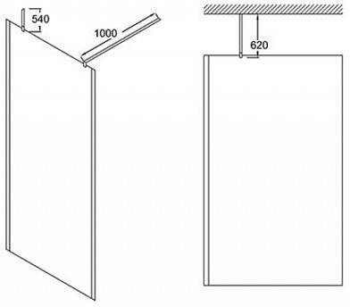 Душевое ограждение Walk-in Jacob Delafon Contra 90 см E22W90-GA