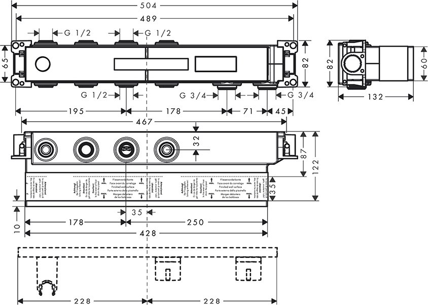 Комплект термостатического смесителя для душа Hansgrohe RainSelect 2 режима 15380000/15310180 15380000S