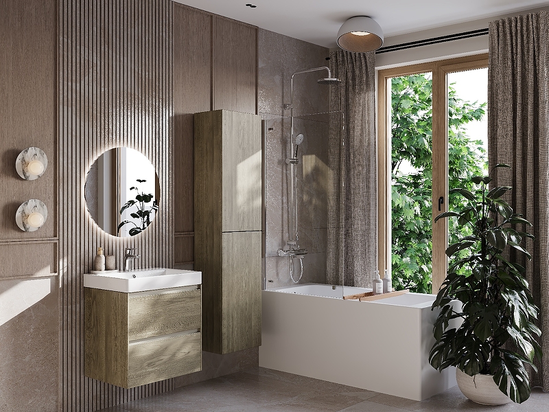 Шкаф-колонна Roca Ona реверсивная 400x300x1750 мм темный вяз 857635511