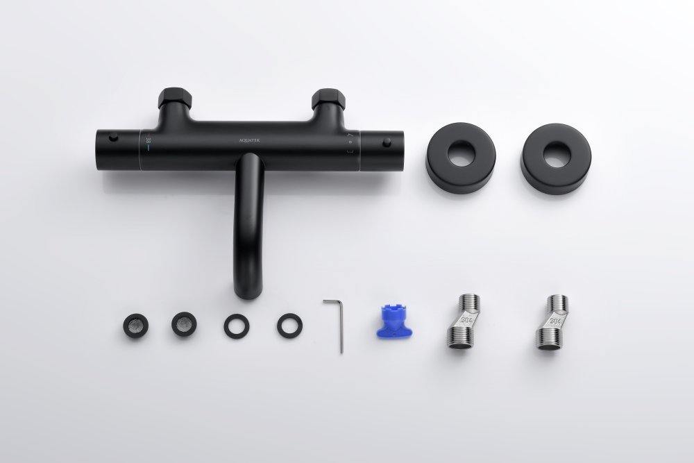 Смеситель для ванны термостатический Aquanet Европа матовый черный AQ1343MB