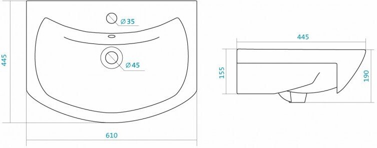 Умывальник Santek Балтика 60 см 1.WH11.0.246