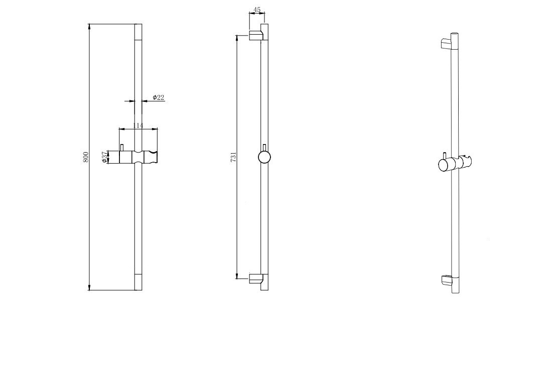 Душевая штанга Aquatek Вега хром AQ2000CR