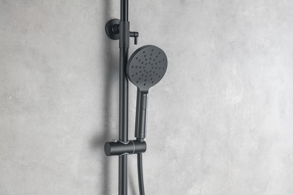 Душевая система Aquanet Вега Reno 3jet 250 мм матовый черный AQ2046MB