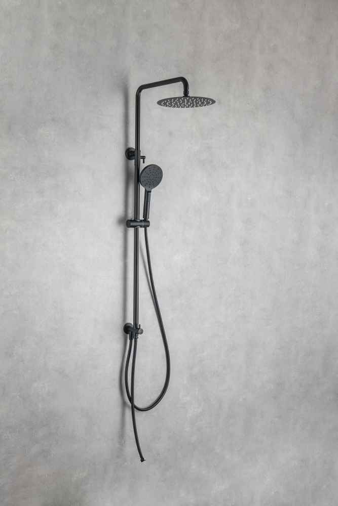 Душевая система Aquanet Вега Reno 3jet 250 мм матовый черный AQ2046MB