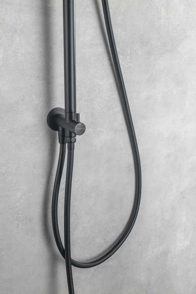 Душевая система Aquanet Вега Reno 3jet 250 мм матовый черный AQ2046MB