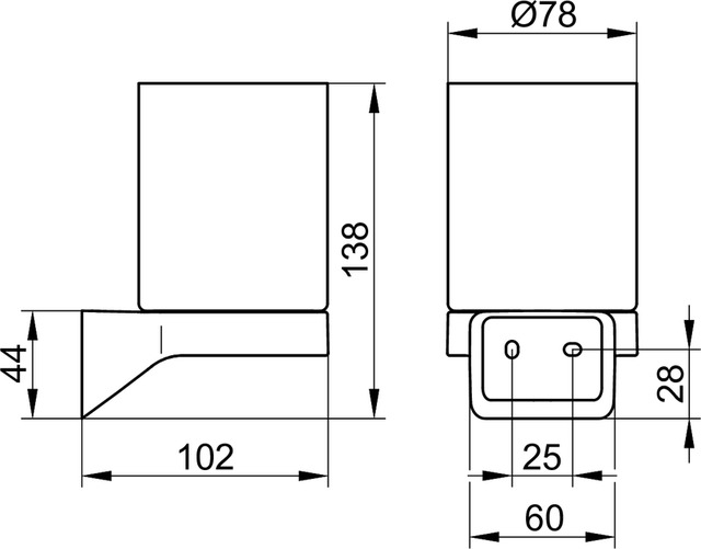 Держатель стакана KEUCO AVENO со стаканом из хрусталя с клеевым комплектом хром 14650019000