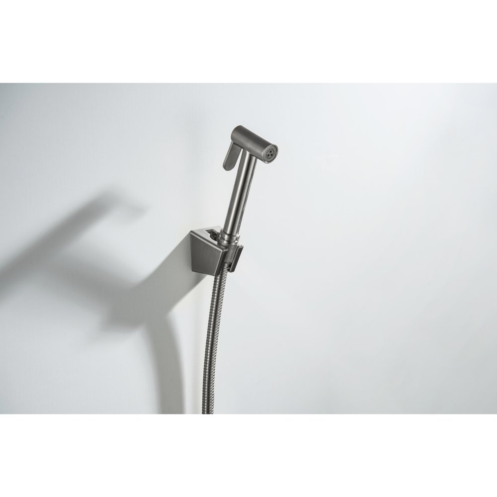 Гигиенический душ со шлангом 120 см и держателем Aquanet оружейная сталь AQ2054BGM