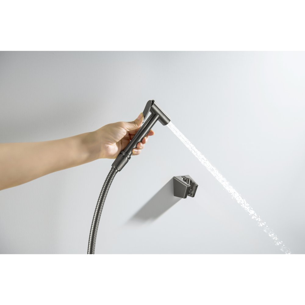 Гигиенический душ со шлангом 120 см и держателем Aquanet оружейная сталь AQ2054BGM