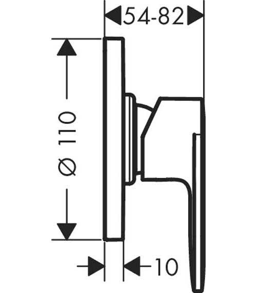 Комплект смесителя для душа Hansgrohe Vernis Blend скрытого монтажа матовый черный (71649670 + 13620180) 71649670S