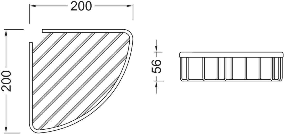 Полка угловая Aquanet хром AQ4906CR