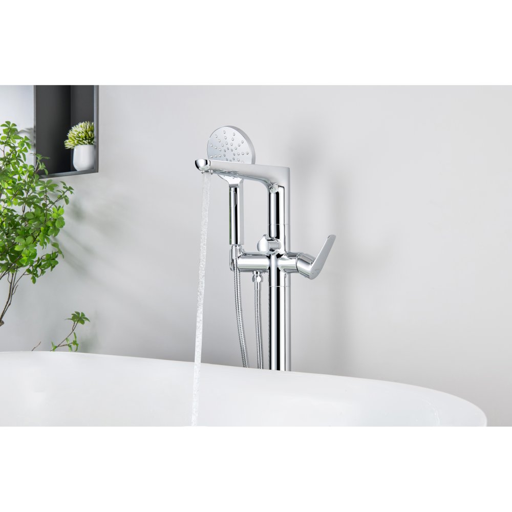 Смеситель для ванны AQUATEK БЕТТА напольный скрытого монтажа хром AQ1145CR