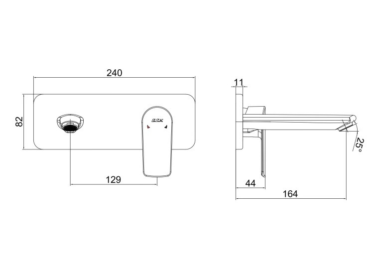 Смеситель для раковины настенный TOPAZ LIA (внешняя часть) 102167620EX-K